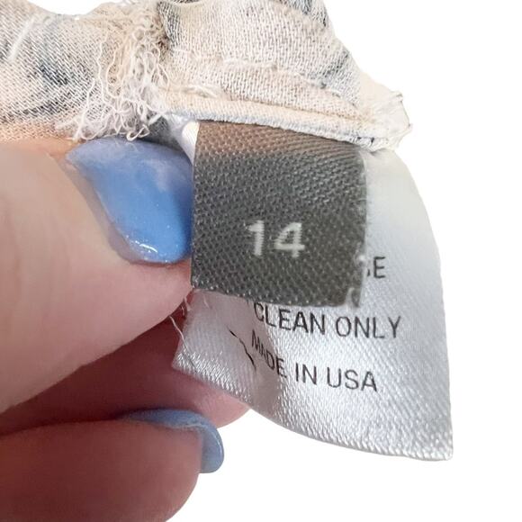 Lela Rose Birds Of A Feather Printed Long-Sleeve Blouse Size 14 - Picture 9 of 13